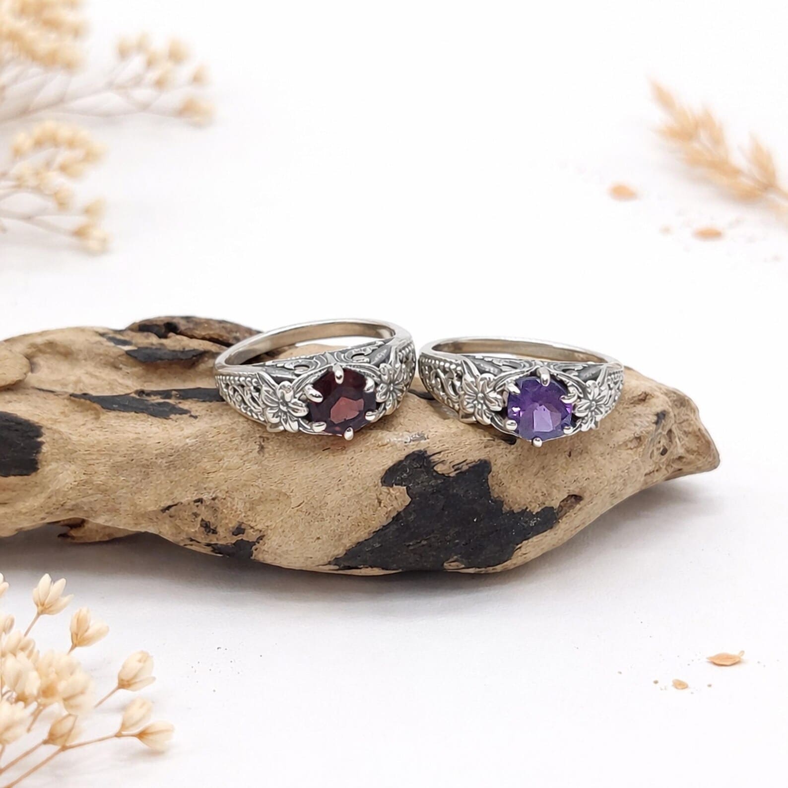 Frangipani Statement Ring Soft Aesthetic Background1 Elegant boho sterling silver flower ring worn on hand lifestyle shot