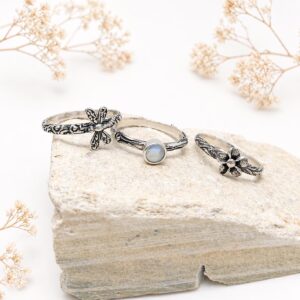 Detailed dragonfly sterling silver ring macro jewelry shot