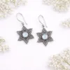 Elegant boho flower earrings handcrafted in sterling silver