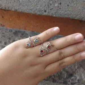 Handmade 925 sterling silver lotus flower ring with elegant boho design