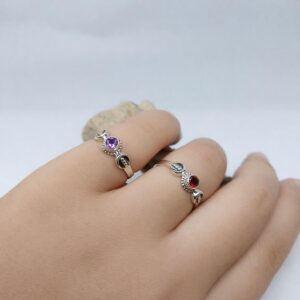 Handmade 925 sterling silver celestial ring with moon and star inspired design