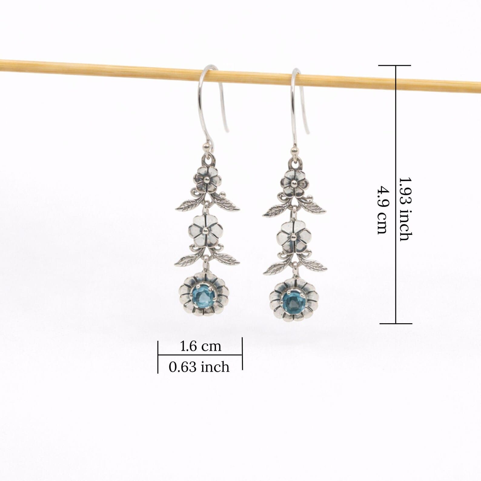 Boho Garden Earrings Side View Elegant handmade garden earrings for women