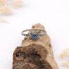 Oxidized floral sterling silver ring handcrafted Bali jewelry detail