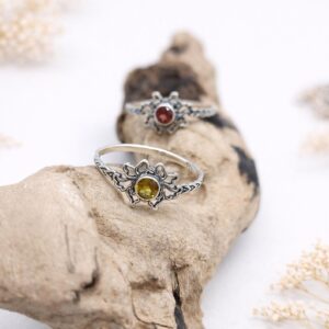 Boho vintage silver ring worn on hand elegant statement style