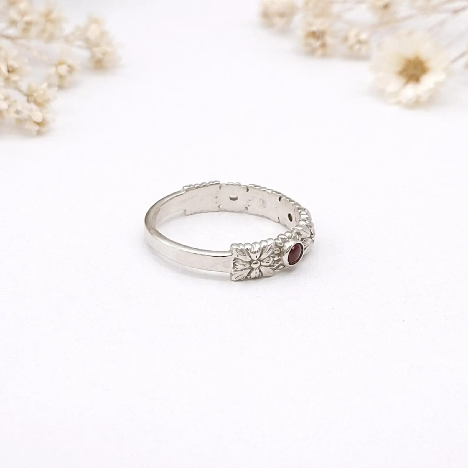 Floral Sterling Silver Ring Outdoor Lifestyle Photo