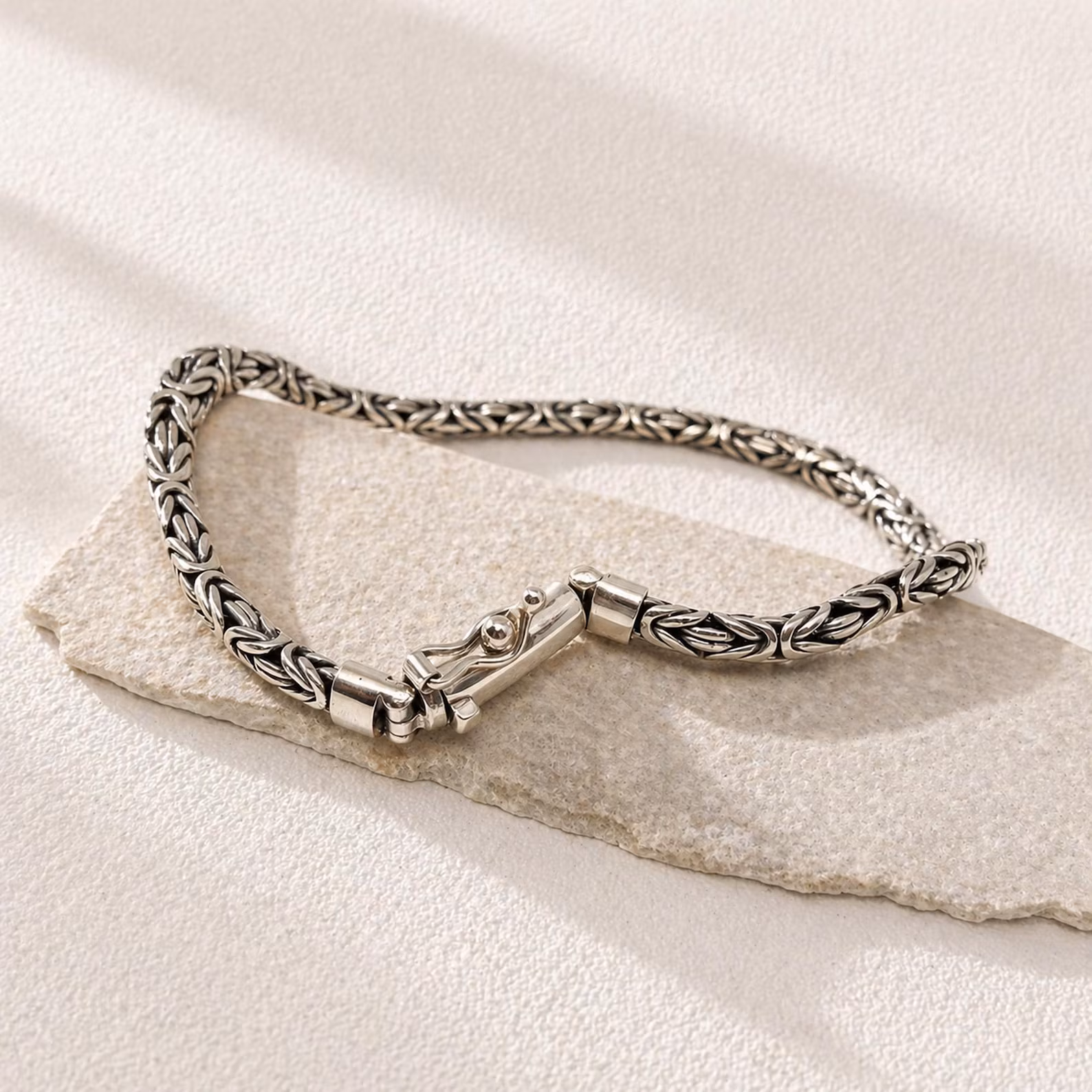 Sterling Silver Byzantine Bracelet Front View
