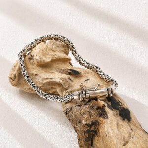 Close-up of detailed Byzantine chain bracelet texture