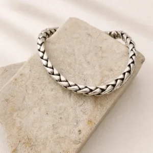 Sterling silver bracelet clasp detail close-up shot