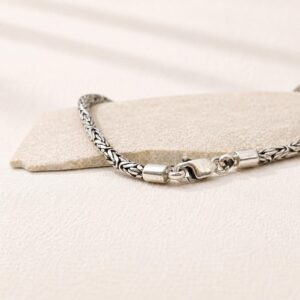 Handmade 3mm sterling silver Byzantine bracelet with delicate weave