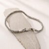 Close-up of fine Byzantine chain bracelet in sterling silver