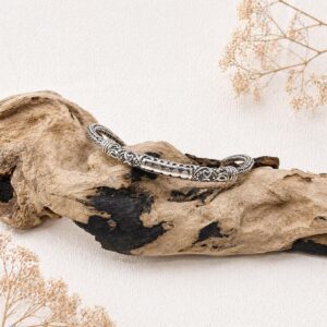 Textured handmade silver bracelet for everyday wear