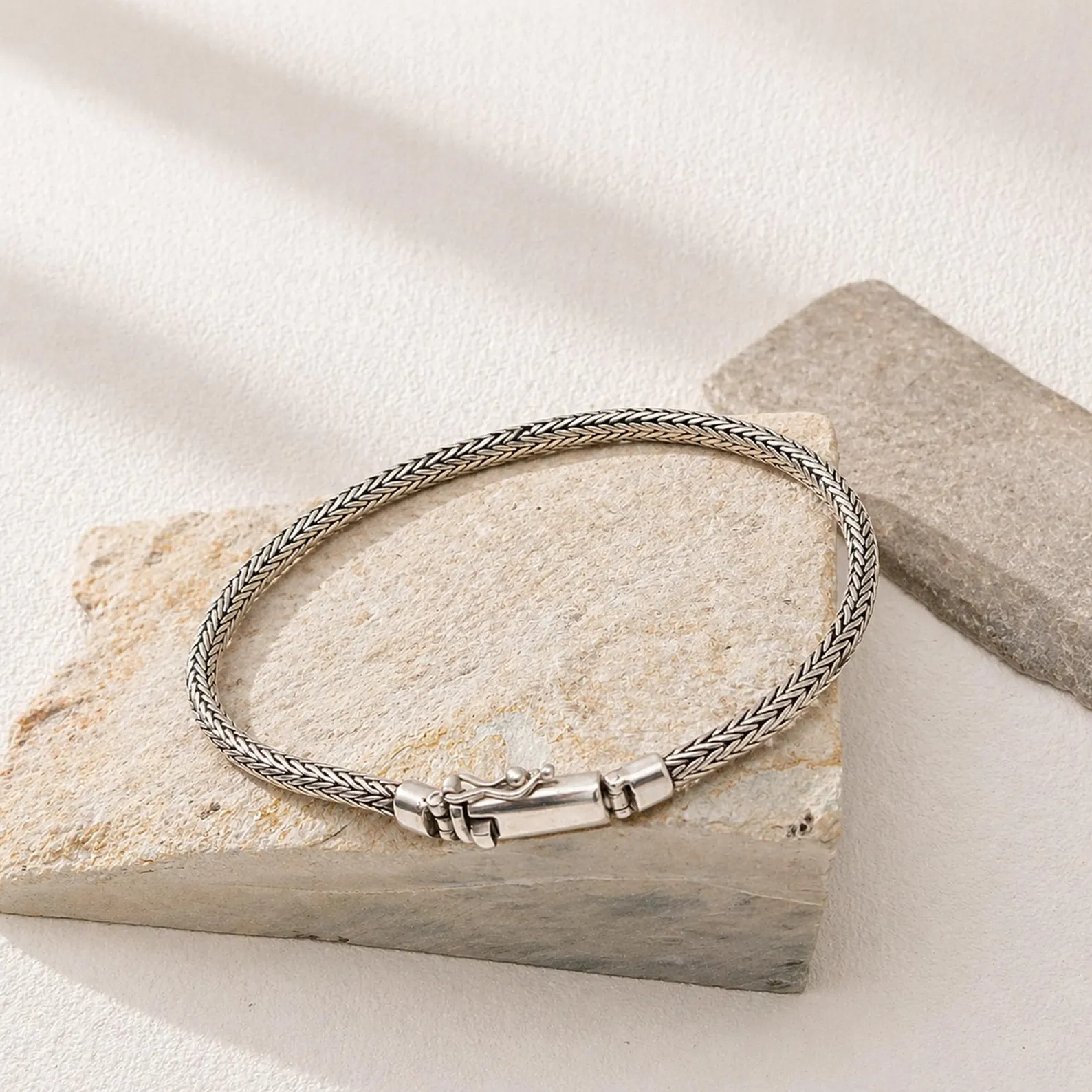 Handmade Silver Bracelet Clasp Detail
