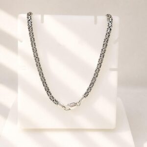 Oxidized King chain 925 silver necklace artisan crafted Bali jewelry