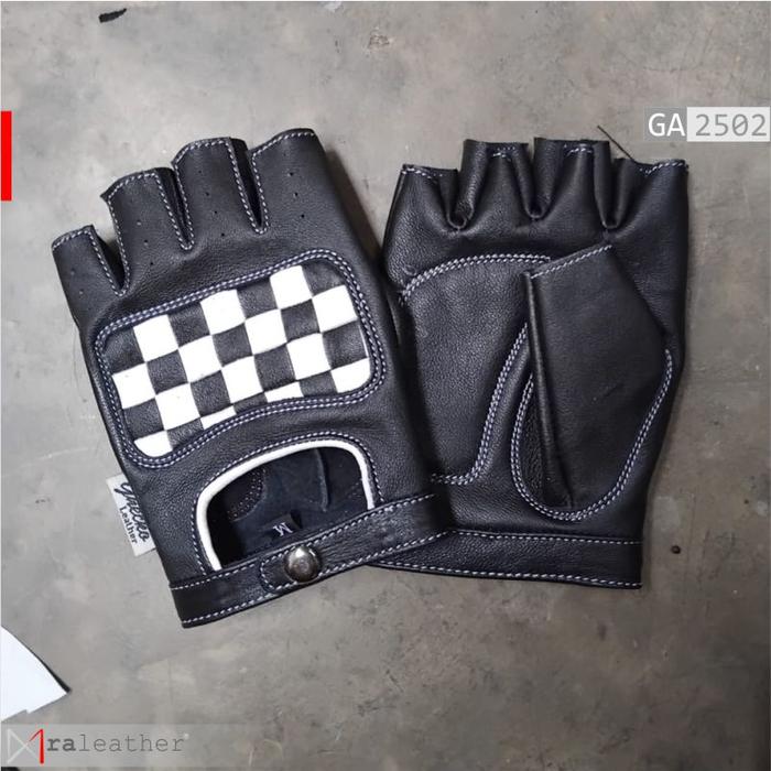 premium-black-motorcycle-riding-gloves-ga2502-ra-leather.jpg Premium half-finger motorcycle gloves RA Leather GA2502 made from 100% genuine leather