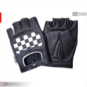 Black breathable biker gloves with half-finger design for riding and driving comfort