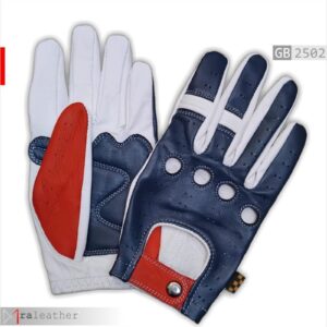 Premium genuine leather riding gloves with retro driving aesthetic and soft fit