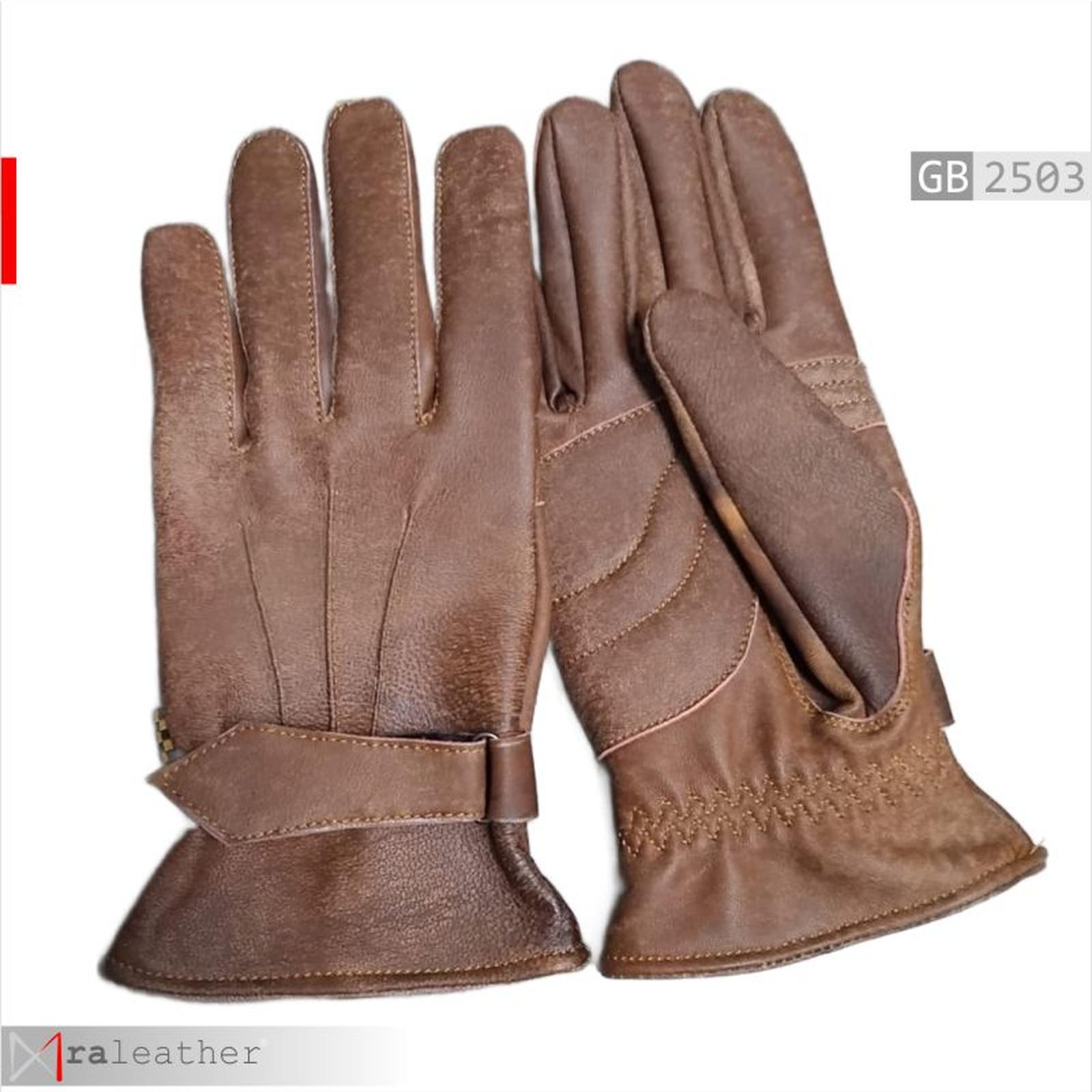 ra-leather-gb2503-vintage-brown-full-finger-gloves.jpg Classic genuine leather biker gloves with retro brown elegant finish