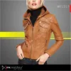 Black genuine sheepskin leather jacket with hoodie for women streetwear fashion