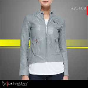 Lightweight sheepskin leather jacket for women in casual everyday style