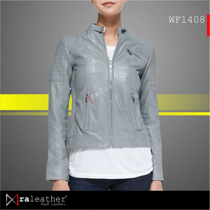 simple-elegant-women-leather-jacket-wf1408.jpg Lightweight sheepskin leather jacket for women in casual everyday style