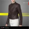 Stylish women leather jacket with YKK zipper and premium inner lining