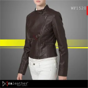 Stylish women leather jacket with YKK zipper and premium inner lining