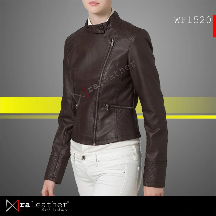 slim-fit-women-leather-jacket-ra-leather-wf1520.jpg Stylish women leather jacket with YKK zipper and premium inner lining
