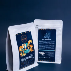 black honey processed Bali coffee beans with rich chocolate and caramel notes