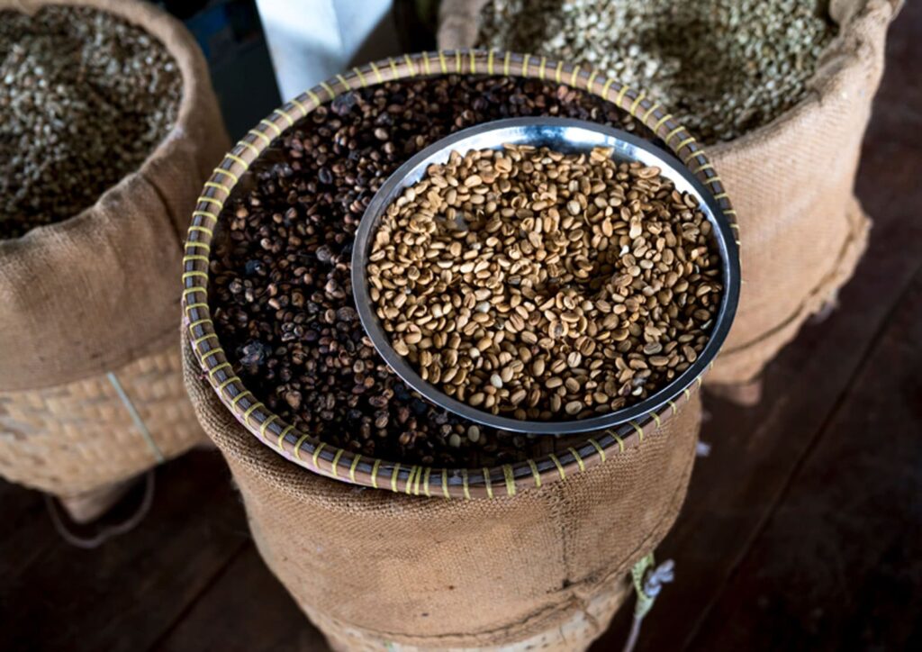 Authentic Indonesian coffee selection including Bali and Sumatra coffee
