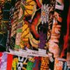 authentic Indonesian batik fabric with traditional wax-resist pattern