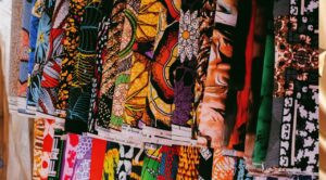 authentic Indonesian batik fabric with traditional wax-resist pattern