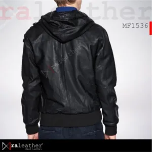 Men’s genuine leather hoodie jacket RA Leather MF1536