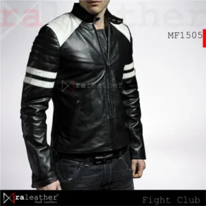 Genuine sheepskin leather Tyler Durden style jacket