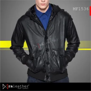 Premium sheepskin leather hoodie from Garut Indonesia