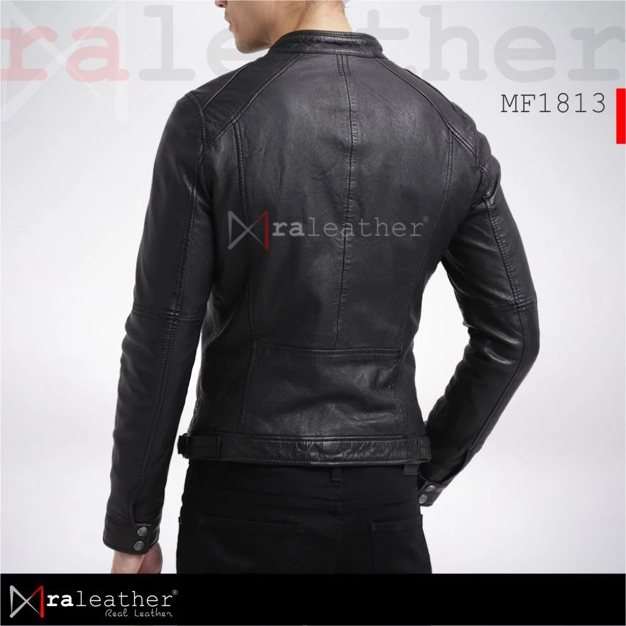 premium-leather-jacket-men-casual-style.jpg Stylish casual men leather jacket front view