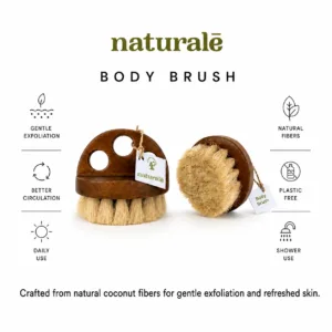 natural plant bristle body brush for skin exfoliation
