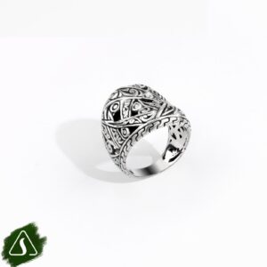 abstract sterling silver band ring artisan Bali craftsmanship detail