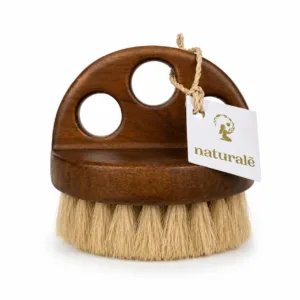 handmade Indonesian teak wood body exfoliating brush