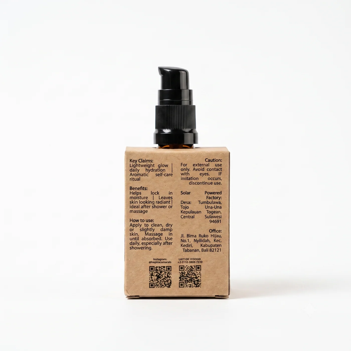 Natural Botanical Face Oil 50ml Indonesia natural facial oil with moringa and coconut oil Indonesia