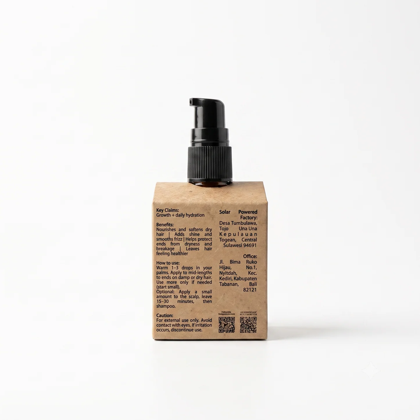 Natural Candlenut and Coconut Hair Oil natural Candlenut hair oil handmade in Indonesia 30ml