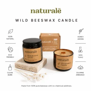 natural Frangipani beeswax candle handmade in Indonesia 100g