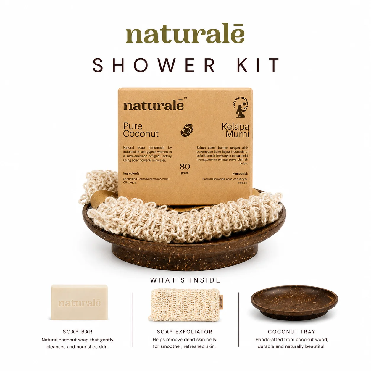 Naturalē Natural Soap Shower Kit Naturalē natural soap shower kit handmade in Indonesia