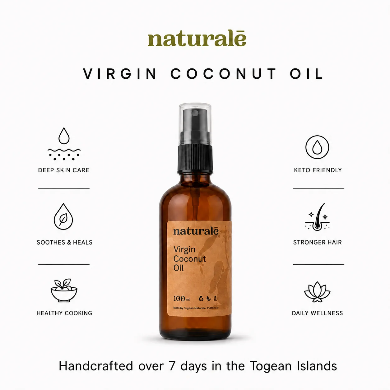 Naturalē Virgin Coconut Oil 100ml 100% pure Virgin Coconut Oil 100ml Indonesia