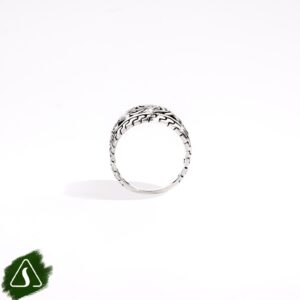 unisex wide silver ring tribal design handmade Bali jewelry