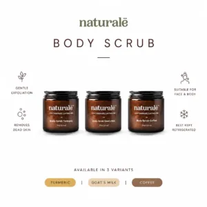 Natural Face & Body Scrub – Coffee, Turmeric & Goat Milk Exfoliating Scrub 100ml | Handmade Indonesia