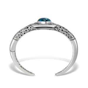 handmade Balinese 925 sterling silver turquoise bracelet