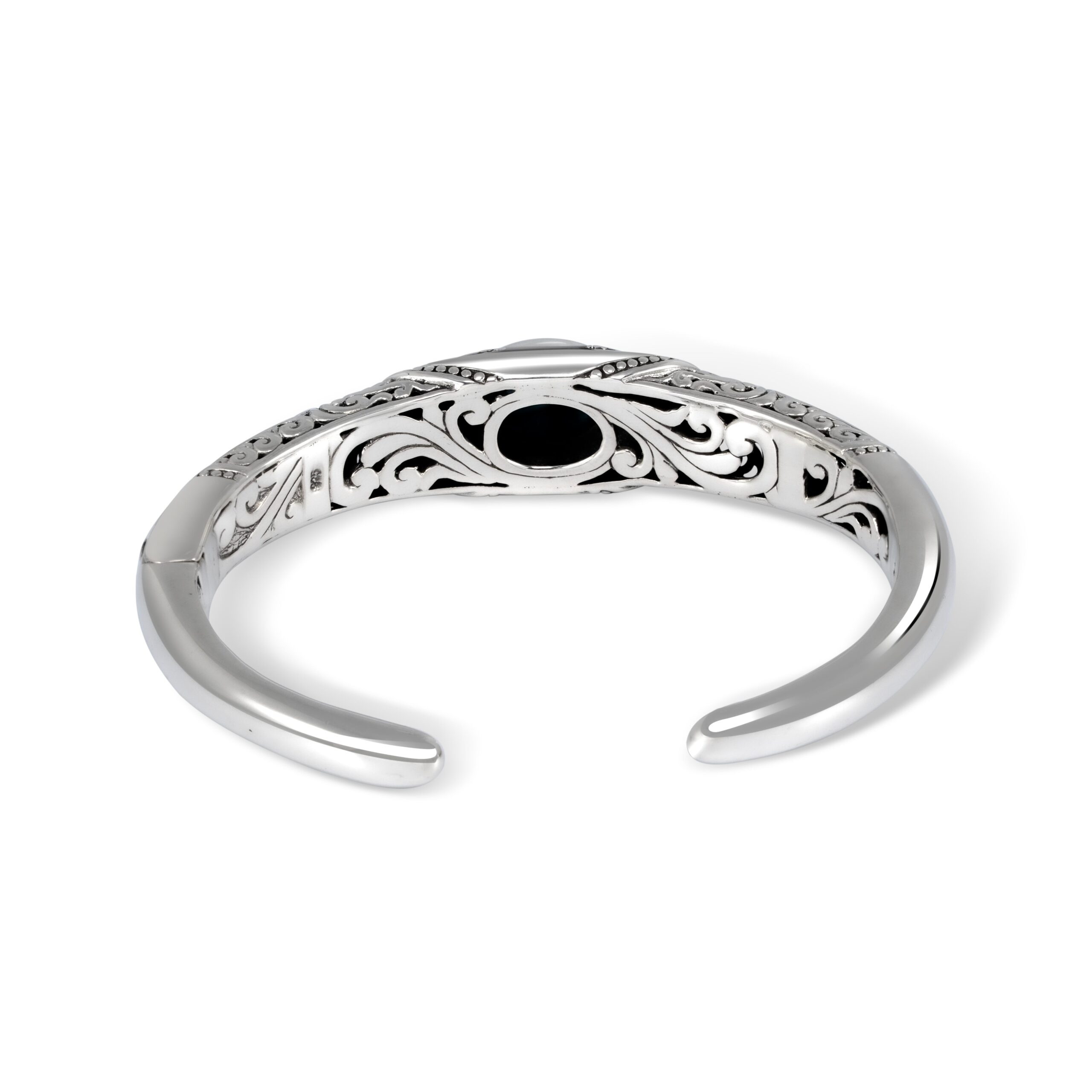 Oval Turquoise Balinese Silver Cuff Bracelet oval turquoise gemstone set in a Balinese sterling silver cuff bracelet