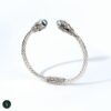 sterling silver twisted cable cuff bracelet with blue topaz gemstones