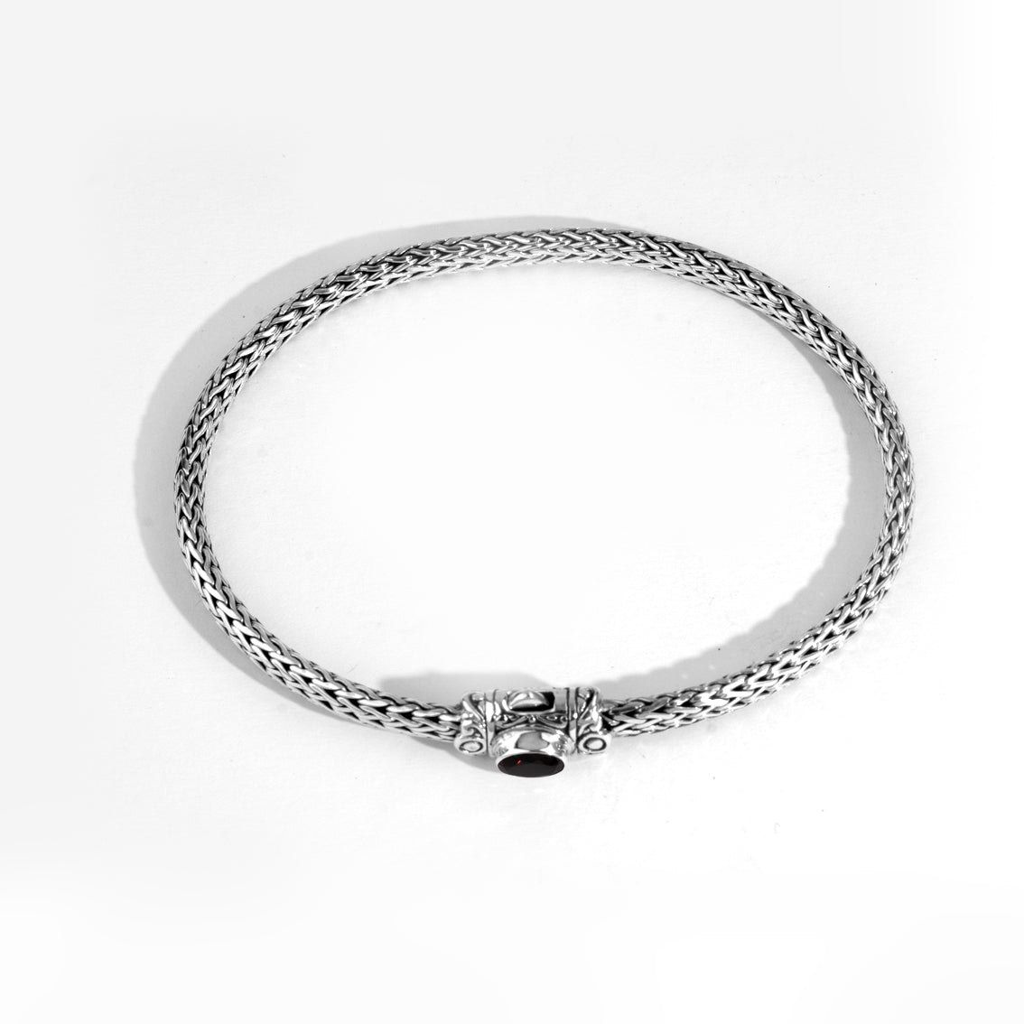 925 Sterling Silver Foxtail Bracelet with Scroll Filigree sterling silver foxtail chain bracelet with Balinese hook clasp