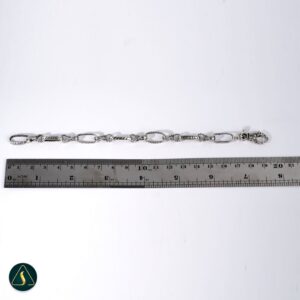 handmade Bali silver bracelet with interconnected carved links